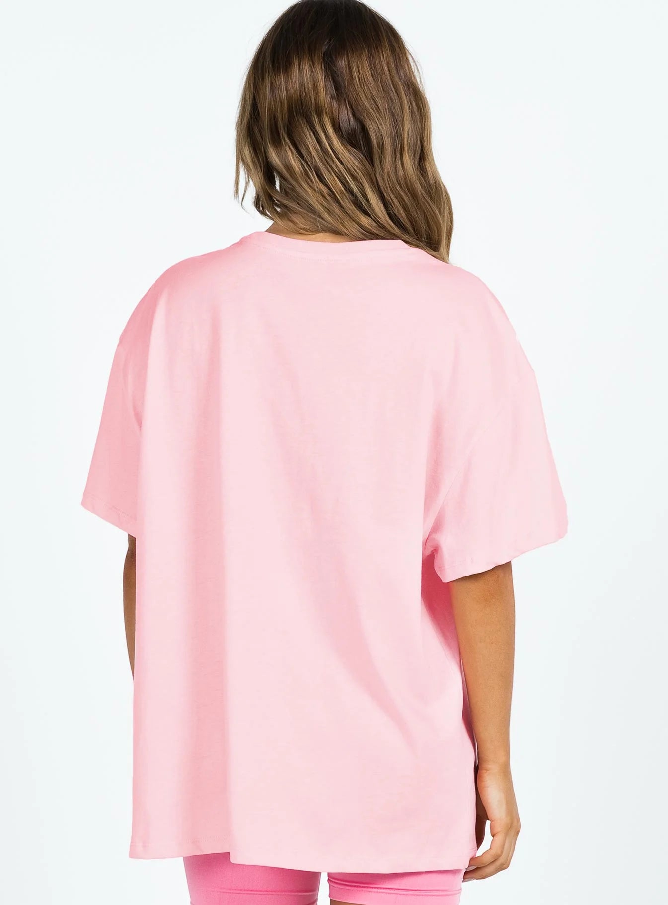 Princess Polly Oversized Tee Squiggle Text Pink