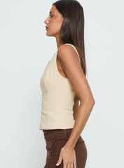 Heleena Zip Through Top Cream