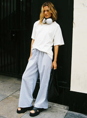 Holiday Tie Front Pant Blue/ White Stripe Petite