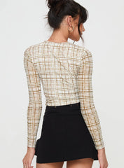 Blissie Long Sleeve Top Beige