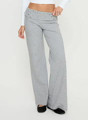 Nevivi Foldover Studded Pants Grey Marle