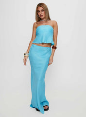Lucelia Strapless Top Aqua