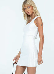 Edner One Shoulder Mini Dress White