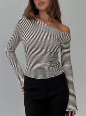 Synergies Long Sleeve Top Brown / White Stripe