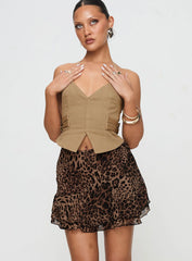 Luned Mini Skirt Leopard Tall