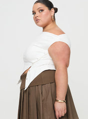 Karre Off The Shoulder Top White Curve