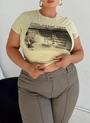 Bass Drop Mid Rise Bootleg Pant Curve Khaki
