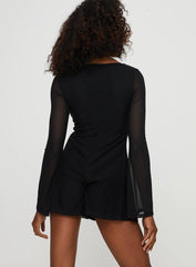 Anvar Long Sleeve Romper Black