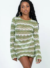 Leah Knit Mini Dress Green