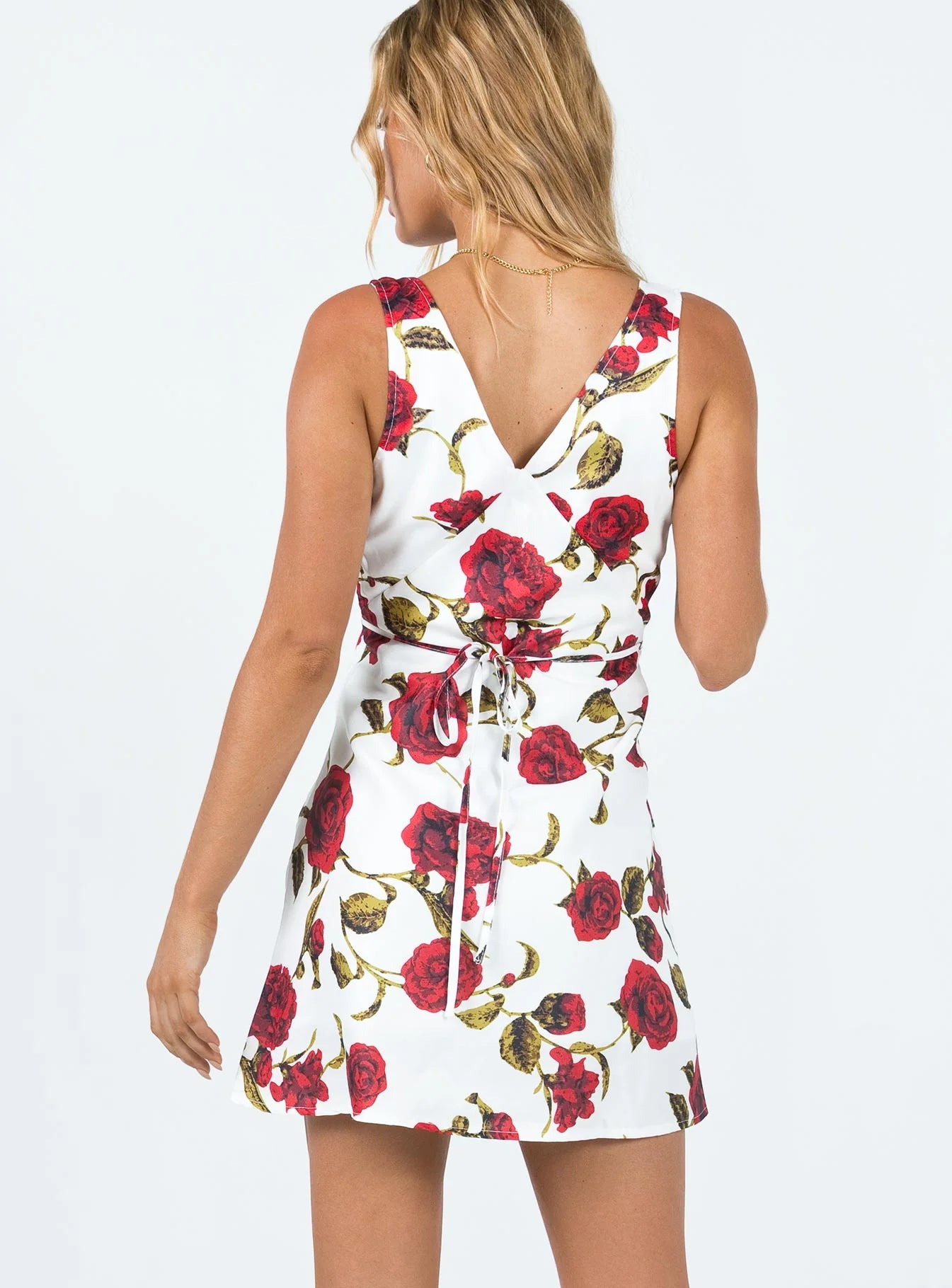 Nellie Mini Dress White / Red Floral