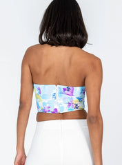 Kianni Strapless Top Blue