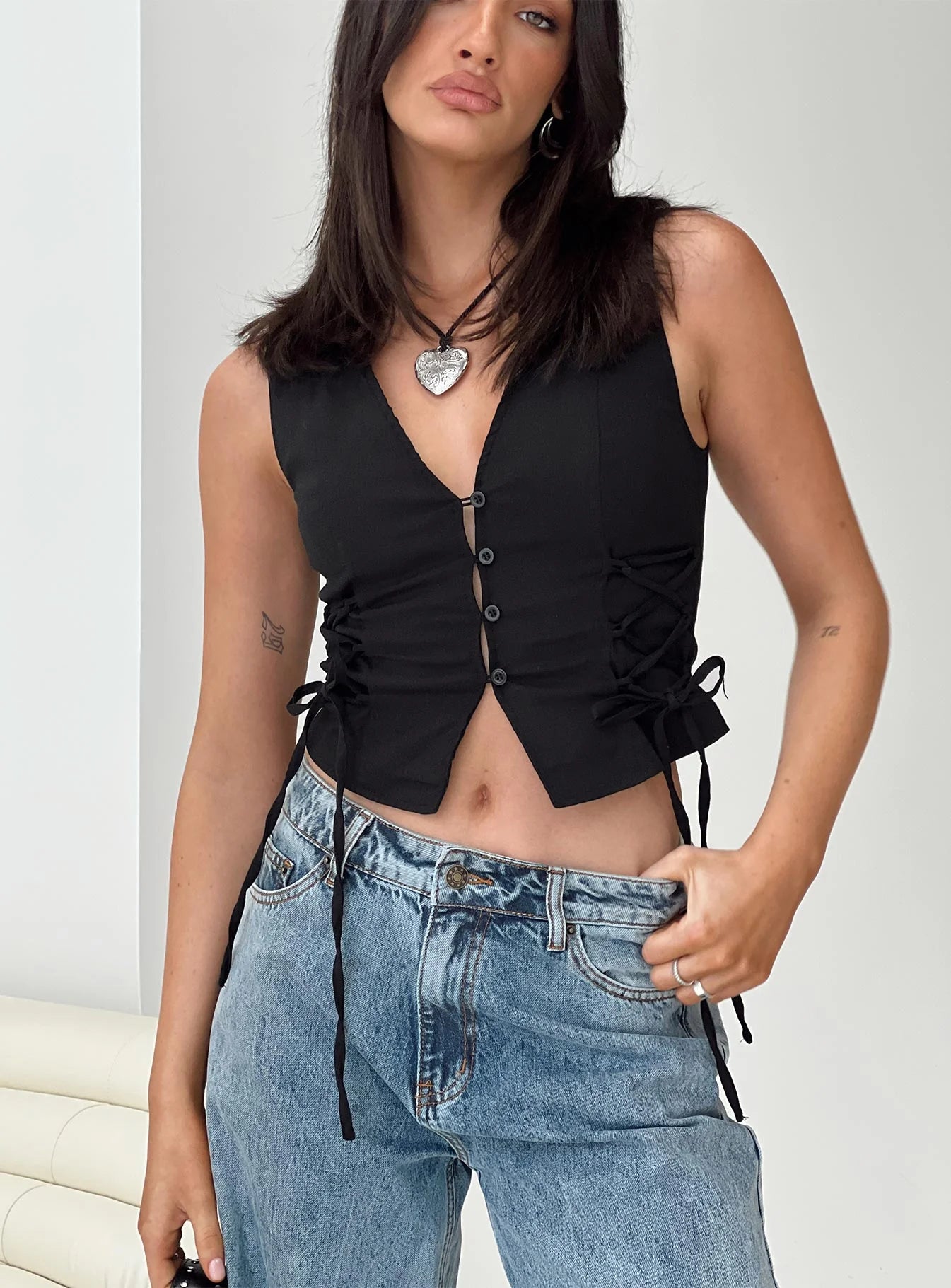 Stavia Vest Top Black
