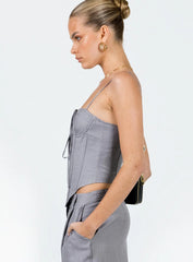 Del Gato Corset Top Grey