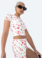 Bold Move Top White Floral