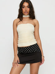 Savour it Contrast Mini Skirt Black / Polka Dot