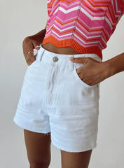 Laurena Denim Shorts White
