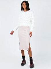 Zanna Midi Skirt Nude Pink