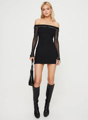 Arsema Off The Shoulder Mini Dress Black