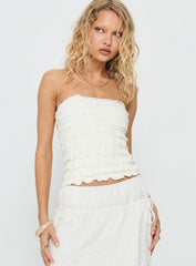 Jullian Strapless Textured Top Ivory