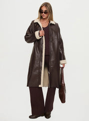 Ammelia Shearling Long line Jacket Brown