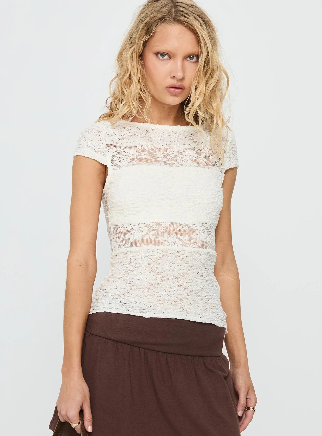 Coralee Lace Top White