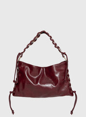 Amadea Tie Detail Shoulder Bag Burgundy
