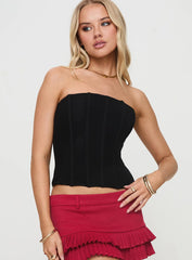 Moneypenny Strapless Top Black