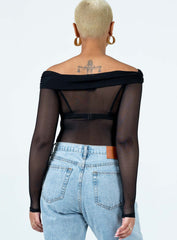 Marek Off Shoulder Bodysuit Black