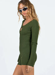 Calia Long Sleeve Romper Green