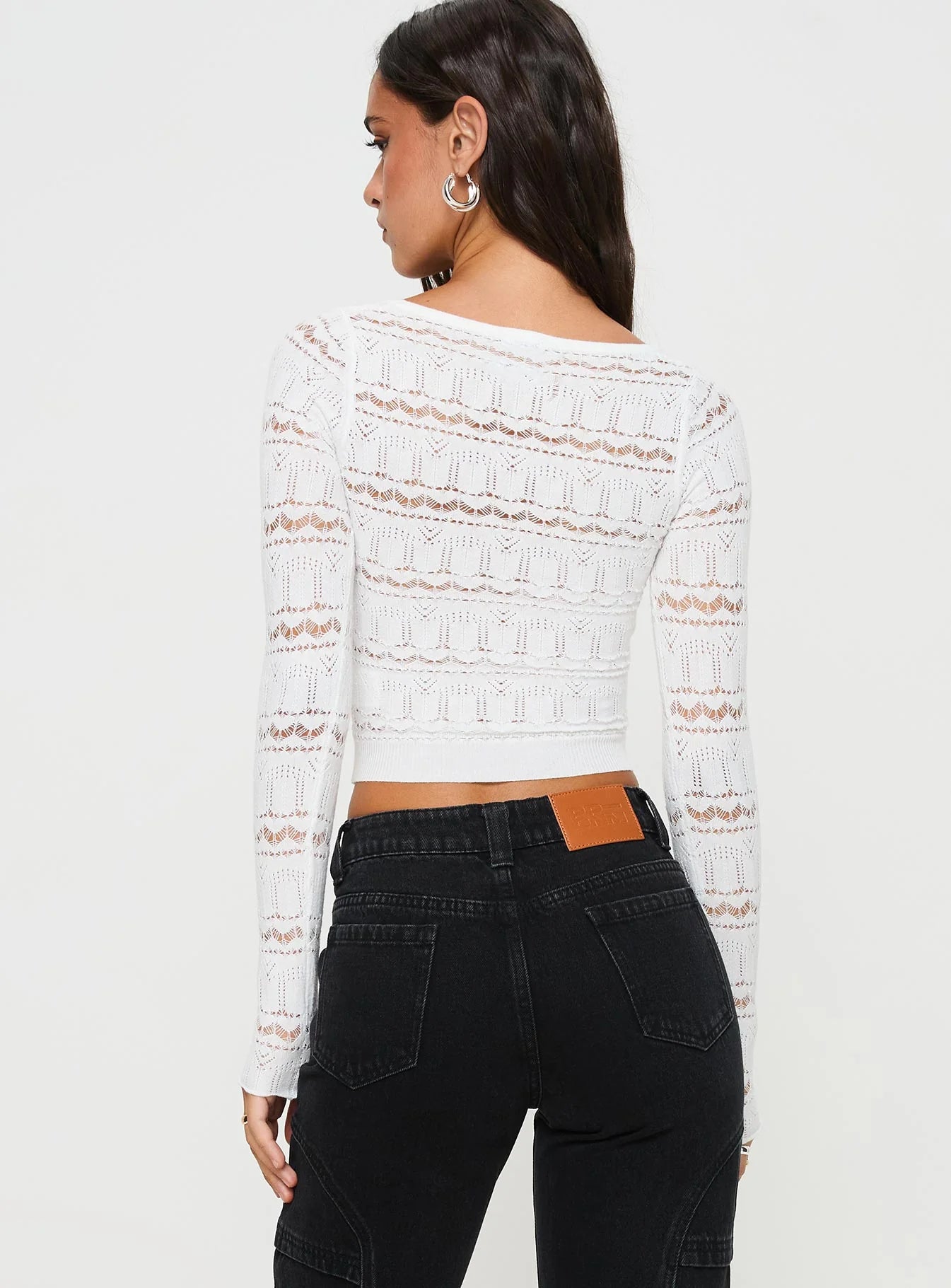 Valor Long Sleeve Knit Top White