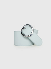 Katryna Faux Leather Belt Grey Silver
