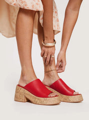 Jessica Mule Heels Red