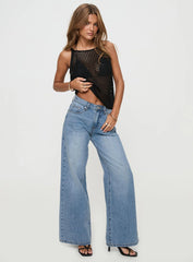 Colemane Mid Rise Flared Jeans Angel Blue
