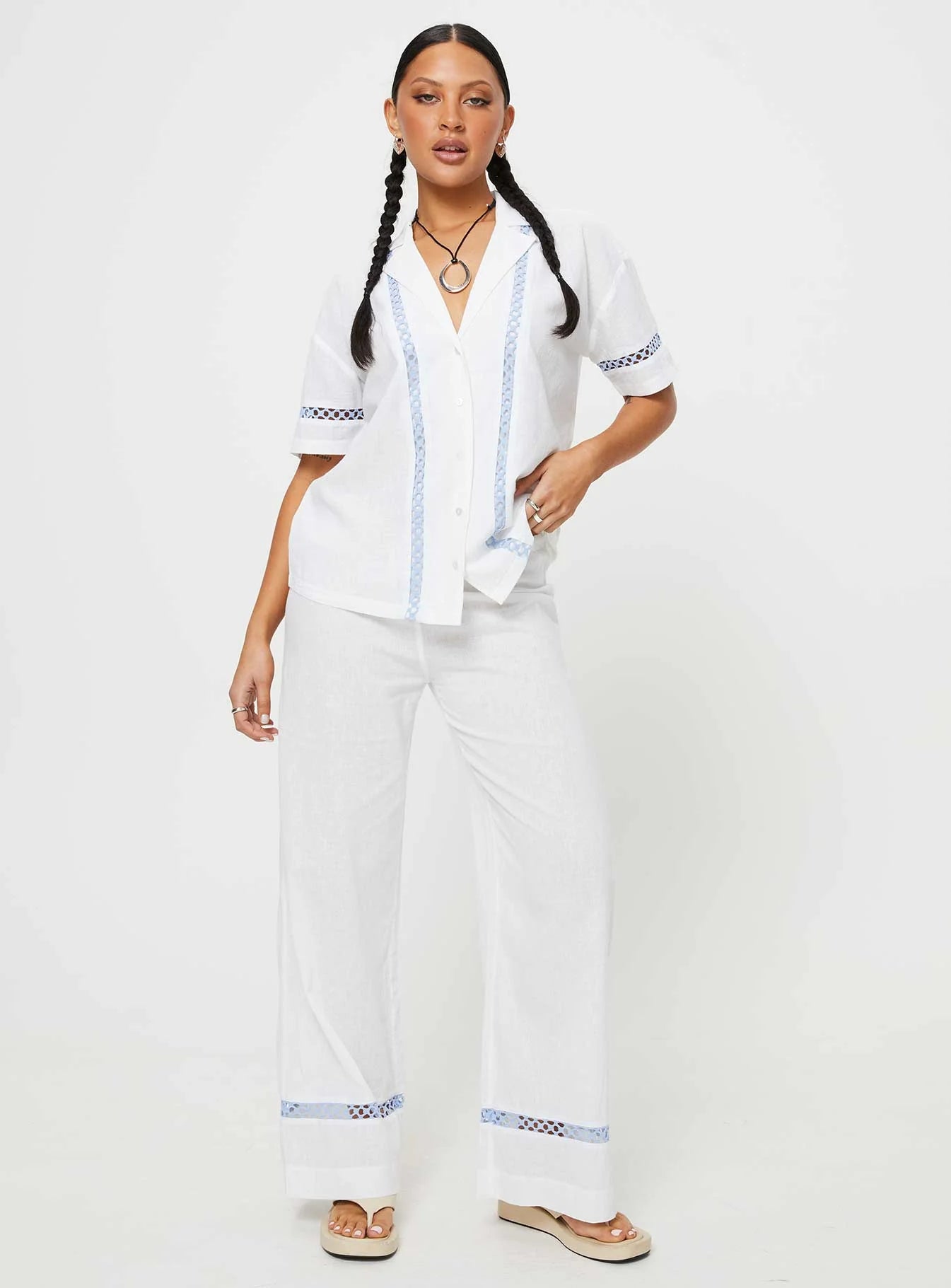 Sun Time Shirt White / Blue