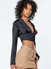 Rochelle Long Sleeve Top Black