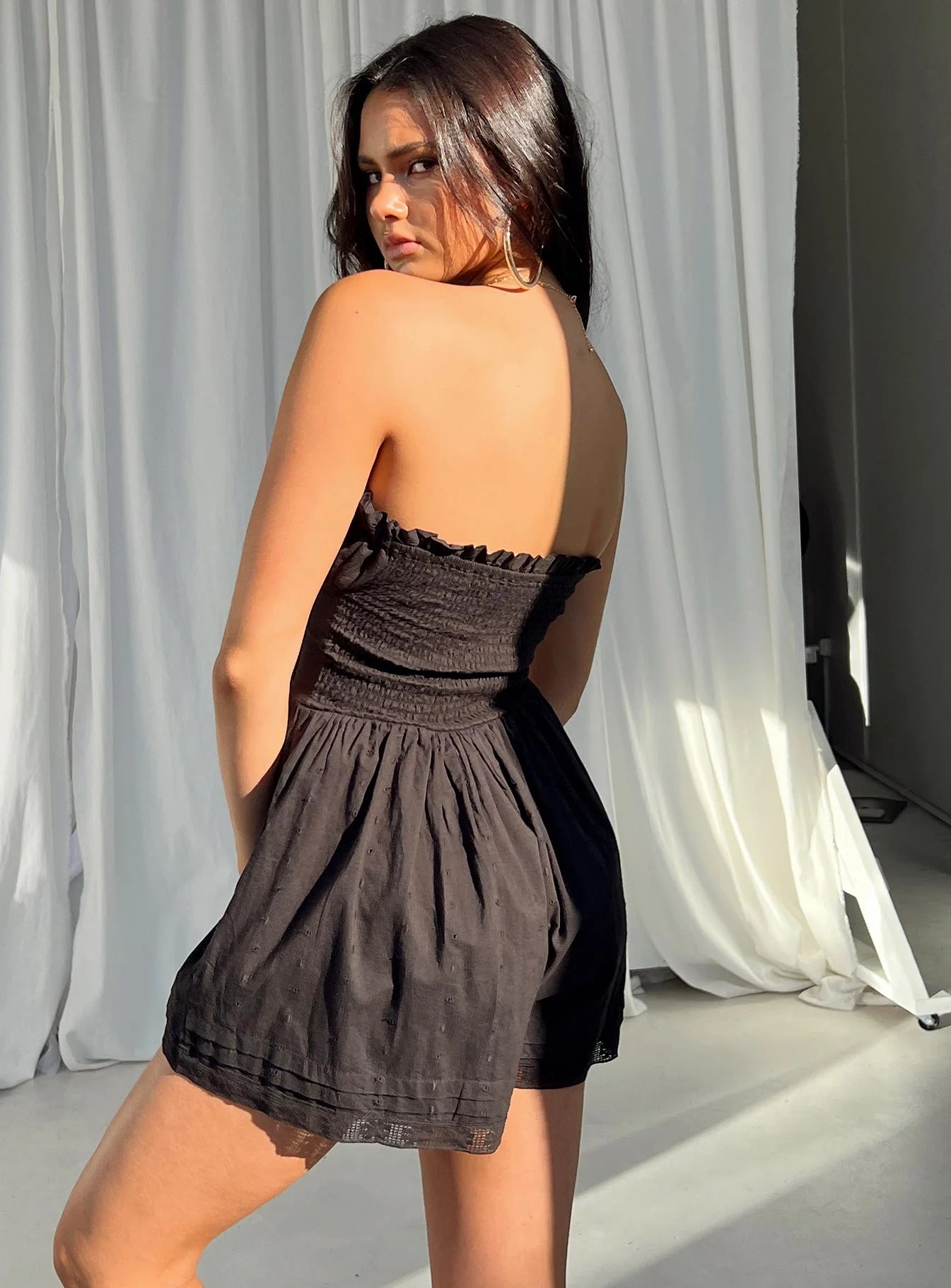 VIP Strapless Romper Black