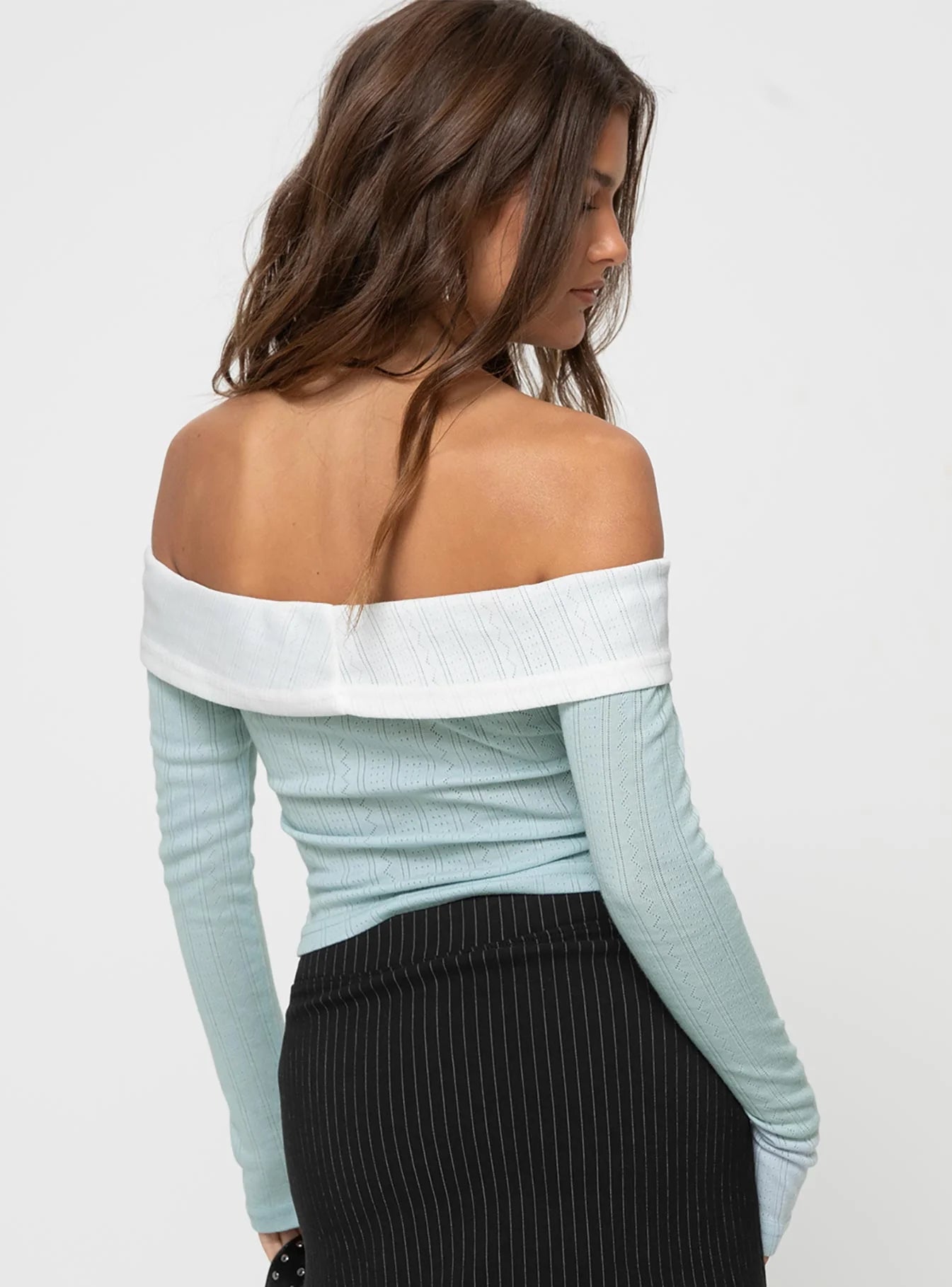 Lylan Off The Shoulder Top Blue