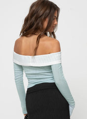 Lylan Off The Shoulder Top Blue