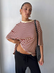 Kieryn Oversized Top Red Stripe