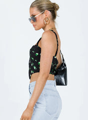 Symonds Corset Top Black / Floral