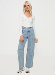 Hiya Long Sleeve Top White