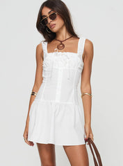 Heart Shaped Mini Dress Porcelain