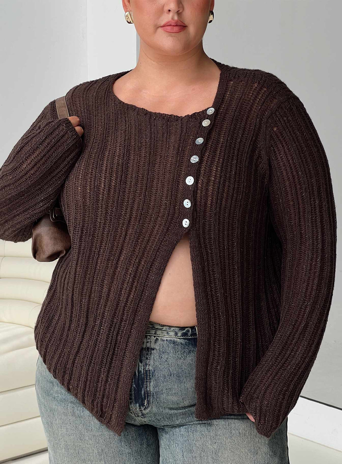 Lenker Knit Jumper Brown Curve