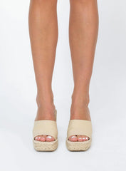 Bronte Wedged Heels Natural Canvas