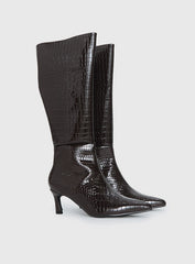 Therapy Dove Knee High Boots Chocolate Croc