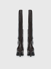 Therapy Dove Knee High Boots Chocolate Croc