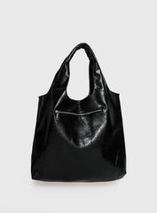 Find Your Love Eyelet Detail Shoulder Bag Black