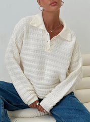 Autumnal Collared Sweater Cream