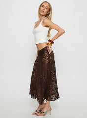 Tidal Midi Skirt Chocolate