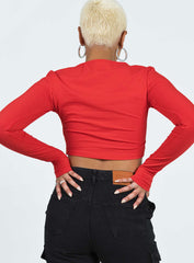 Love Bites Long Sleeve Top Red